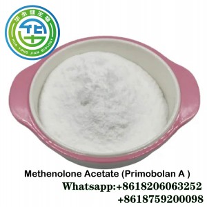 Anaboliska neapstrādāta ķīmiska viela metenolona acetāta steroīdu pulvera hormona primobolan A steroīdi kultūrismam cilvēka augšanai CasNO.434-05-9