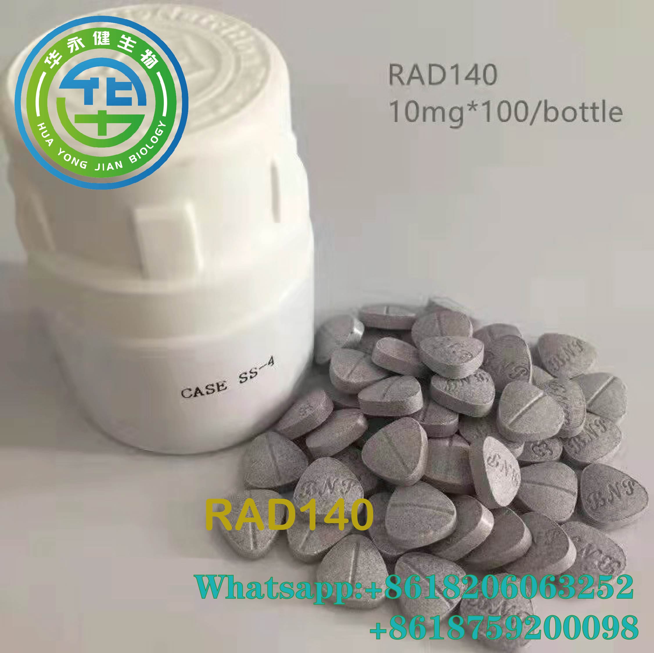 Anabolic Testolone til inntöku 10mg*100/flaska Töflur Sterar Sarms Raw Powder RAD140 pillur