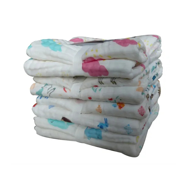 100% Cotton Prewashed 6 Layers Printed Muslin Blanket