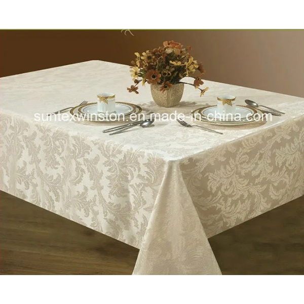 100% Polyester Jacquard Table Cloth with Lurex Thread