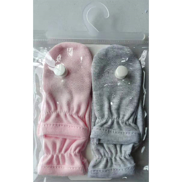 100% cotton 2sets plain baby gloves made of interlock fabric