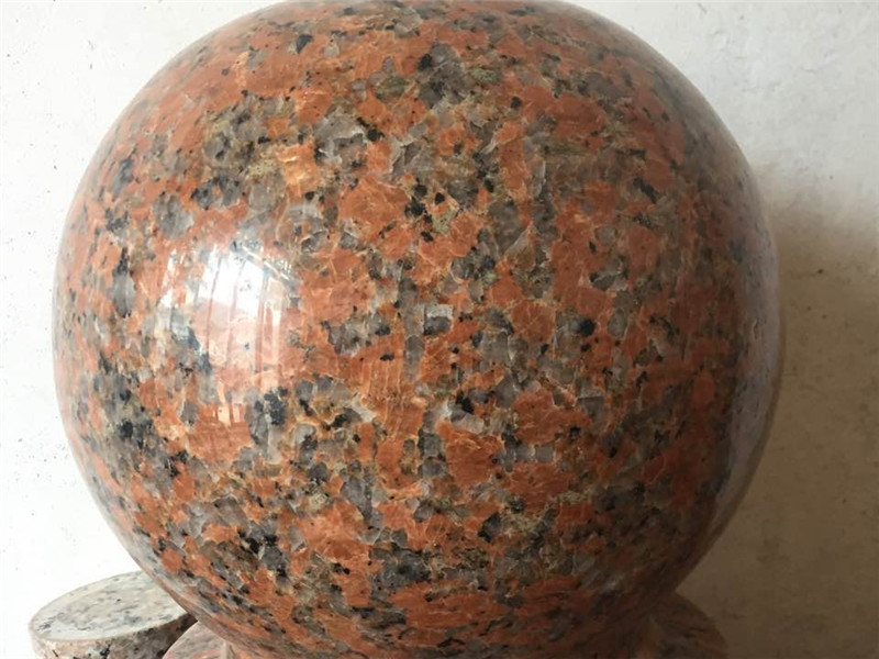 G562 Red granite natural stone car stopper stone ball