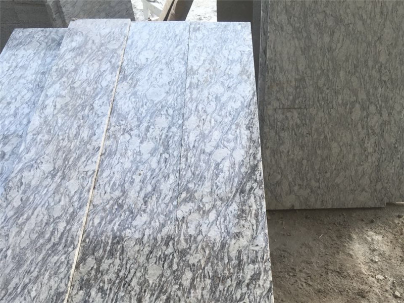 Spray white granite polished processed stairway