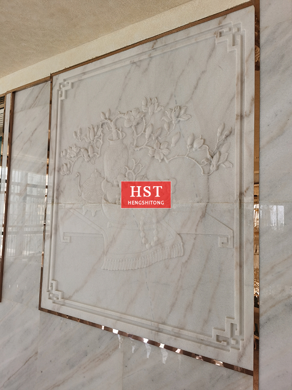 Chinese high quality white artistic carved marble factories