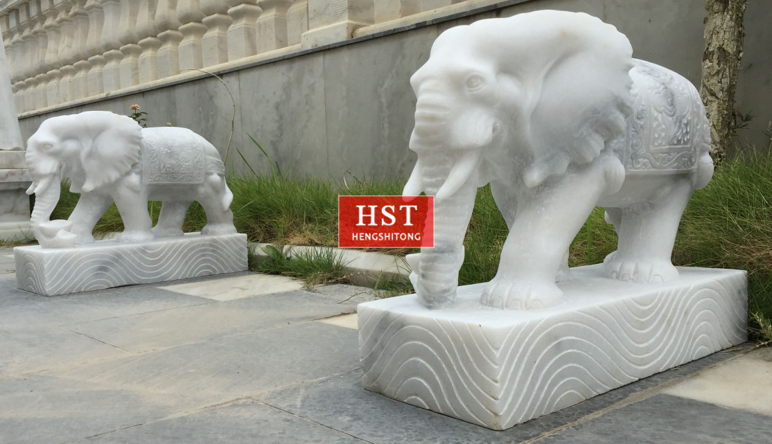 White marble elephant sculpture www.stonemic.com