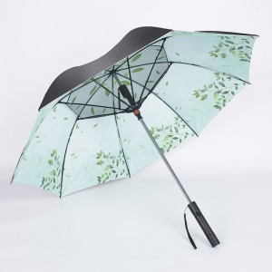 Portable Mini Sun & Rain Létt UV vörn Langhandfang viftu regnhlíf
