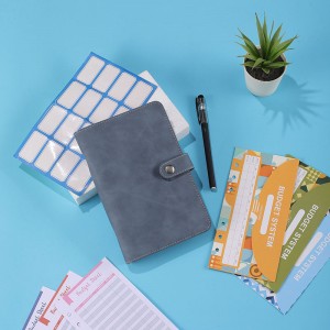 PU-skinn Budget Notebook A6 rund ring personlig planlegger
