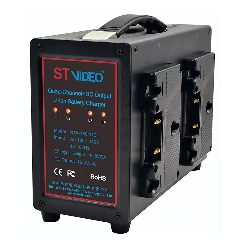 STA-1804DC Caricatore di batteria Li-ion à quadru canali + Output DC