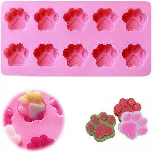 Non-Stick Puppy Dog Paw Bone Silicone Molds for Chocolate