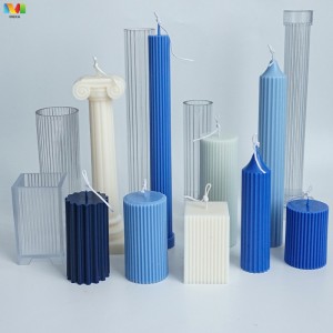 Vertical Stripe Cylinder Diy Transparent Reusable Making Mold Aromatherapy Molds Acrylic Candle Mold