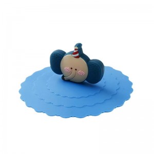 Creative cartoon silicone cup cover, leak proof and dustproof water cup cover