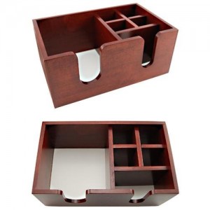 Wooden Classic Bar Caddy - Brown Wood