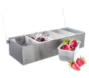 Stainless Steel Condiment Holder 5 compartment