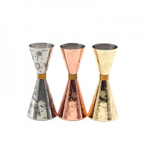 Copper Plated Patterned Slim Double Jigger 25/50ml