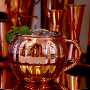 Copper Plated Pumpkin Mug With Handle 700ml