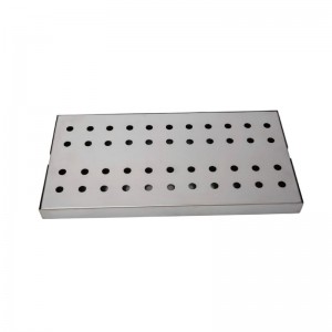 Stainless Steel Rectangular Drip Tray E nang le Round Hole