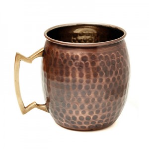 Antik kopparpläterad böjd Moscow Mule Mug – hamrad 550 ml