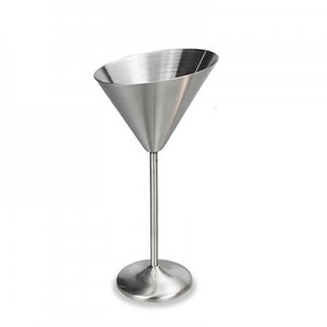 Наклонена чаша за мартини от неръждаема стомана 300 мл