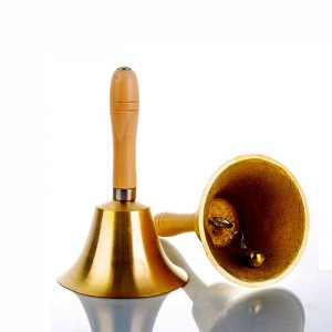 Brass Tebur Bell Tare da Hannun katako 95mm