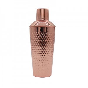 Copper Plated Taper Cocktail Shaker - Hammered 700ml