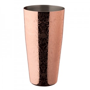 Copper Plated Patterned Boston Shaker 28oz