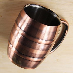 I-Antique Copper Plated Barel Mug 250ml