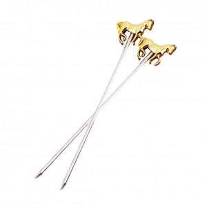 Silver / Gold Plated Top Horse Cocktail Picks
