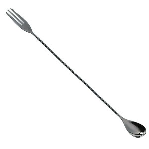 Gunmetal Black Plated Bar Spoon With Fork 300mm