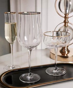 Baroque Gold Rim Wine Glass 400мл