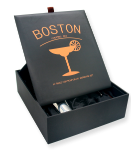 Boston Cocktail Set 10 Pieces - Rectangular Gift Box