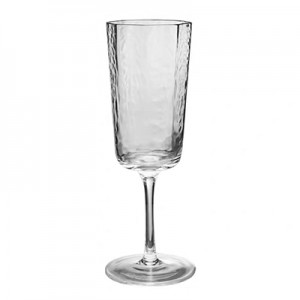 Octagonal Rocky Textur Champagne Glas 210ml