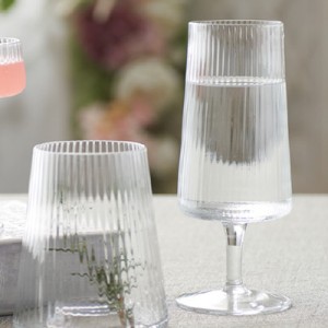 Ribbed Stemmed Water Glass 390ml