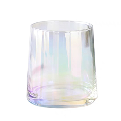 Kūgio formos stiklainis, 250 ml – vaivorykštinis vaizdas
