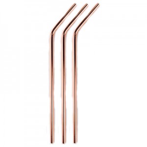 Copper Plated Bended Straw 8.5 Inch