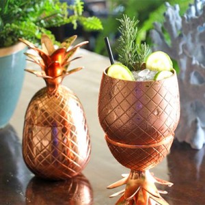 Mug Cocktail Pineapple Plated Copper 30oz