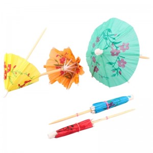 I-Wood and Paper Cocktail Parasol