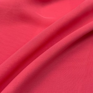 Suerte สิ่งทอสีแดงสีทึบโพลีเอสเตอร์แบบกำหนดเองผ้าชีฟองธรรมดาราคาถูก