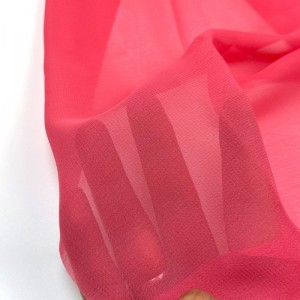 Suerte สิ่งทอสีแดงสีทึบโพลีเอสเตอร์แบบกำหนดเองผ้าชีฟองธรรมดาราคาถูก