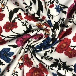 Suerte textil anpassad digitaltryckt dbp dubbelborstad polyester spandex tyg för klänning