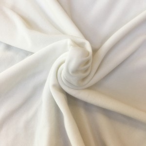 Suerte textil alb culoare uni dbp dublu periat tricot din poliester