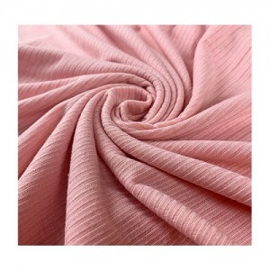 Suerte textile solid color 2*2 polyester spandex knit rib fabric for garment