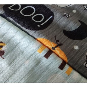 Tekstil Suerte 3*8 Desain Kustom Dicetak Knit Striped Ribbing Bahan Bergaris Kain untuk Manset