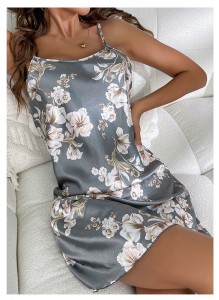 Sexy Bedroom Lingerie Women's Satin Lace Lingerie Nightgown Sleepwear Dress