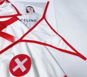 Infirmière Uniform Schlofkummer Lingerie Sling Sheer Lingerie Set Sexy Halloween Kleed