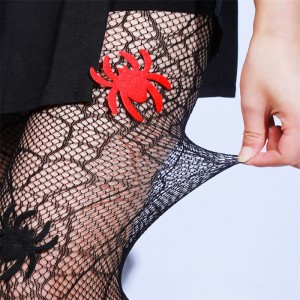 Halloween Jacquard Print Pantyhose High Waisted Fishnet Tights கவர்ச்சியான Mesh Fishnet Stockings பெண்கள் Spiderweb Net Tights கருப்பு Pantyhose