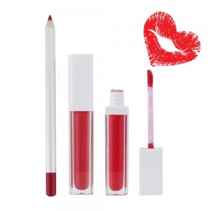 OEM private etiket 8-kleur 3-in-1 kleefvrye mat lipglans lipstiffie + lip liner combo set-002