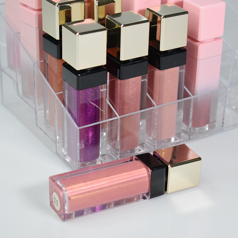 L-ebda LOGO splużjoni 51 kulur djamant perla tubu kwadru lip gloss multicolor lip gloss likwidu li jdum lip gloss——004