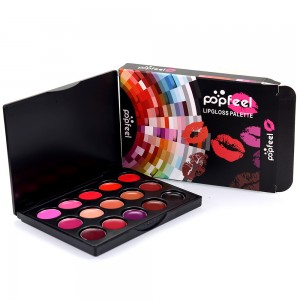 Προσαρμοσμένο λογότυπο παλέτας δοχείων κραγιόν Χωρίς ιδιωτική ετικέτα Cosmetics High Pigment Lipstick Palette-1017