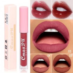 Matte Lip Glaze ຕິດທົນດົນນານ ບໍ່ຕິດຈອກ ລິບ Gloss Waterproof Velvet Lipgloss 5ZCC