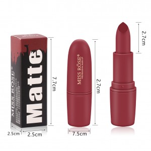Lipstick cosmetica gruthannel gjin logo hege kwaliteit lege MOQ wettertichte goede pigment hydraterende shiny-7301-026B